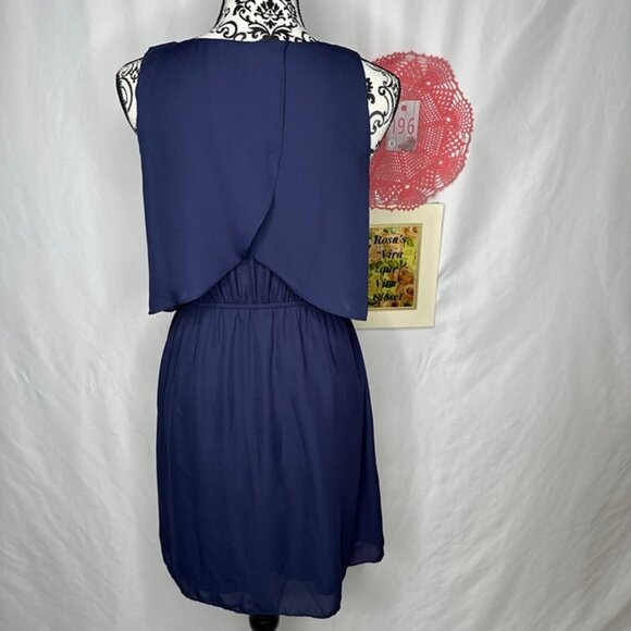 Soprano Sleeveless Junior's Navy Dress Size Small - Picture 4 of 7